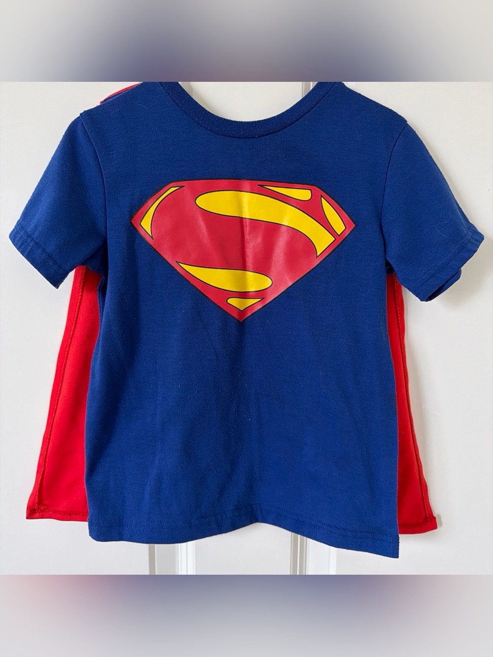 Carter's Blue Superman-Inspired Tee with Red Cape and Yellow Emblem